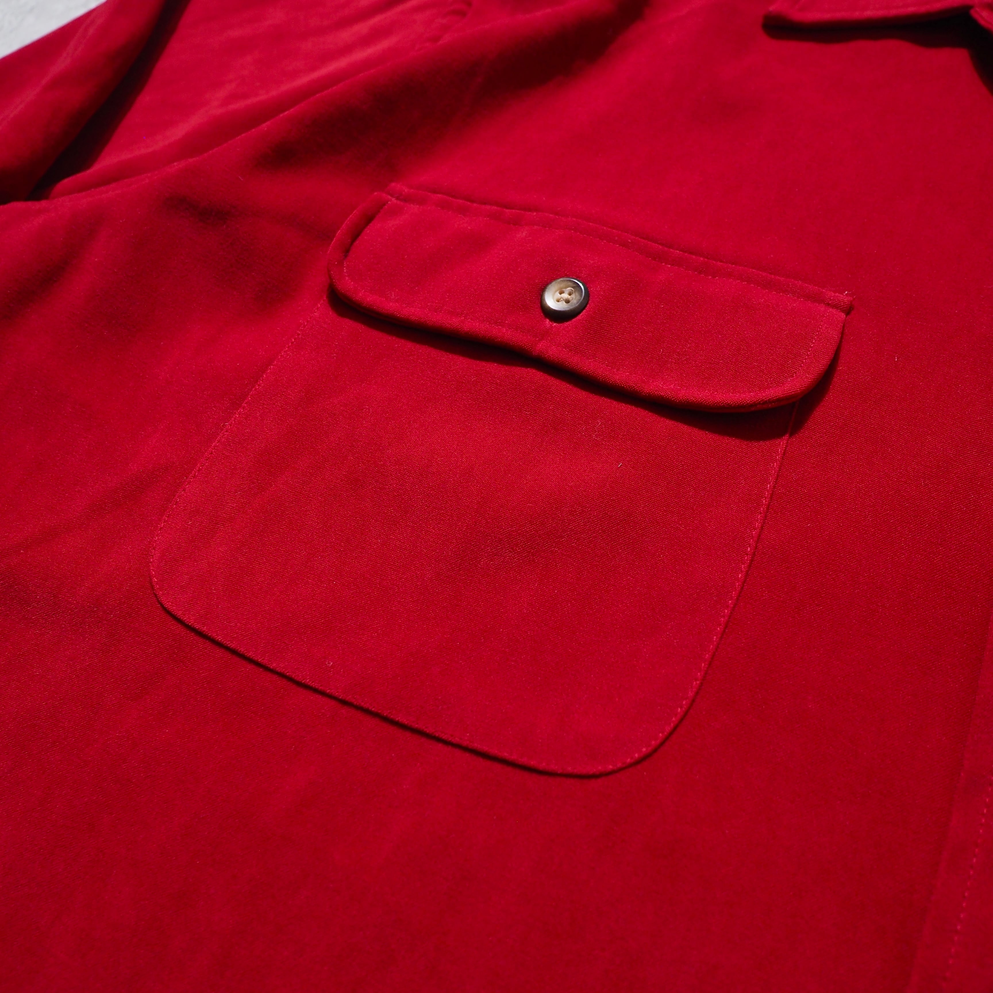 1990s " St. John's Bay " Beautiful Deep Red color vintage Over silhouette shirt