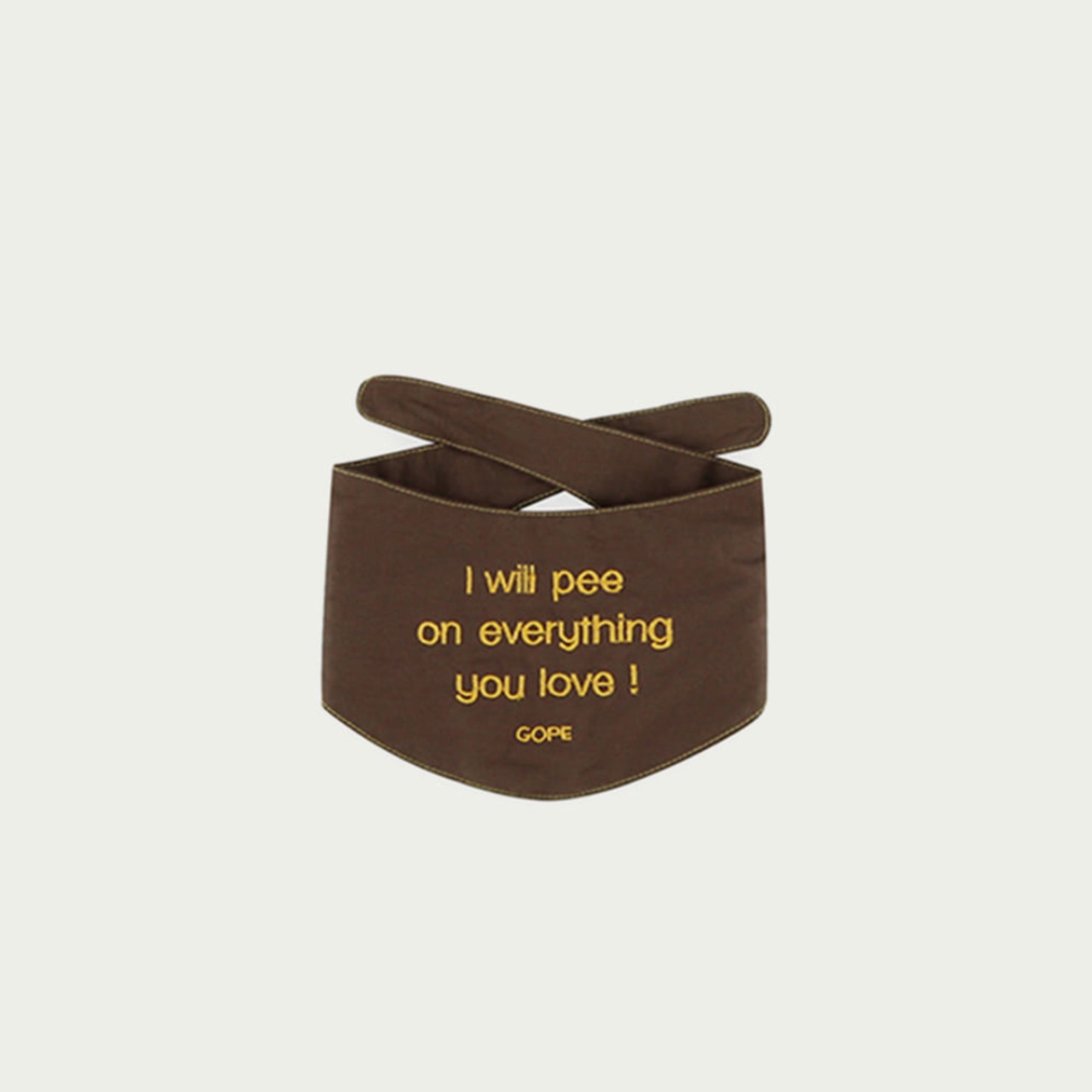 【予約】[ GOPE ] Signature Dog Bandana｜MUSTARD × BROWN - 1