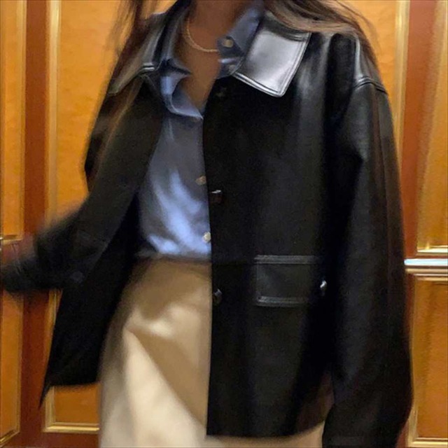 【送料無料】 アウター ジャケット レザージャケット PU ショート 長袖 フェイクレザー 大人可愛い 大人女子 かわいい きれいめ シンプル カジュアル こなれ感 おしゃれ コンサバ系 かっこいい 定番アイテム モード系 無地 秋 冬 20代 30代 40代 レディース 女性用 通勤 デート お出かけ 女子会 休日 パーティー 授業参観 お呼ばれ お茶会 アウトドア 着回し 普段使い 韓国 ファッション コーデ スタイル あったか 暖かい 防寒 デイリーユース フリーサイズ ブラック