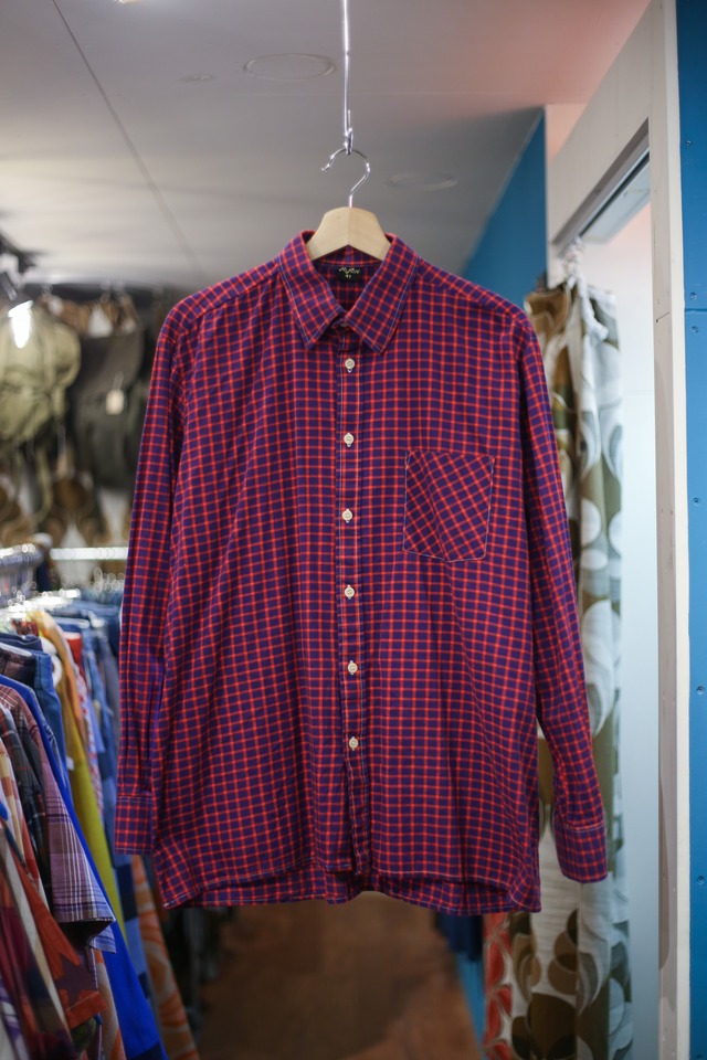 Vintage Red × Purple line check shirt