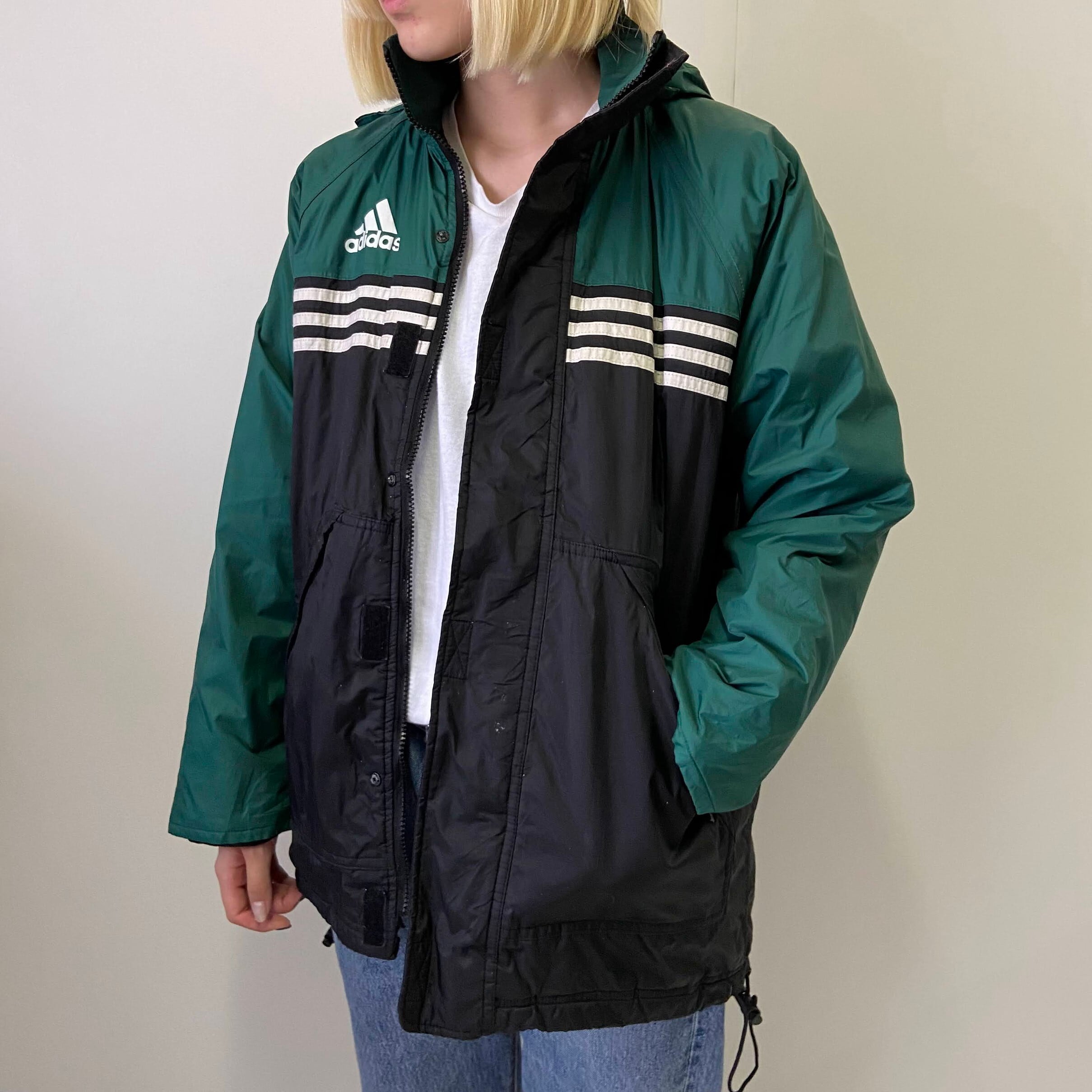 adidas ナイロンジャケット フード ジャケット 90's ビンテージ