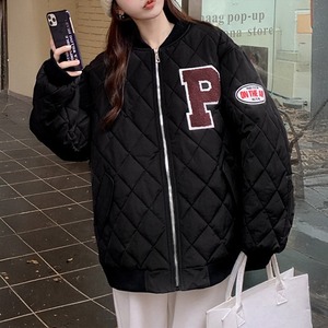 キルティング ジャケット レディース 韓国 中綿 ブルゾン 秋冬  防寒 保温 韓国 アウター 大人 きれいめ おしゃれ カジュアル ゆったり 厚手 フェイクダウン 大人可愛い 大人女子