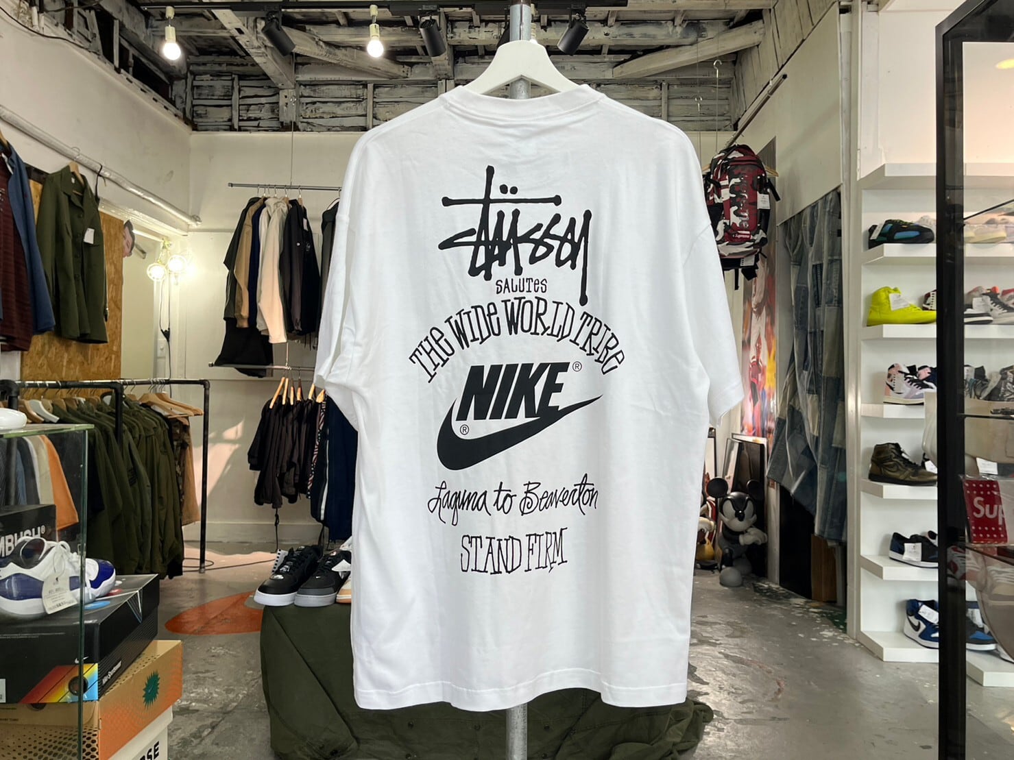 NIKE × STUSSY TEE DV1774-100 WHITE LARGE 07262 | BRAND BUYERS OSAKA 