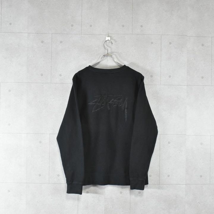 【80s】黒タグ USA製 STUSSY スウェット 刺繍ロゴ ワンポイント