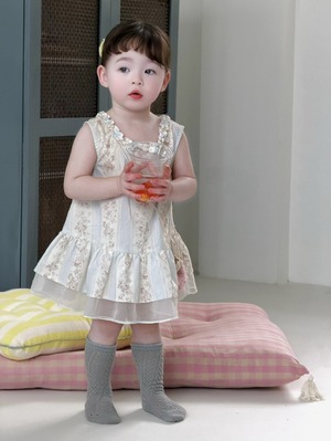 予約：Flower frill sleeveless dress〔my daughter〕