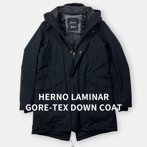 HERNO LAMINAR ヘルノ ラミナー 2 レイヤー ダウンコート 黒 S / J&NREUSE メンズ アウター