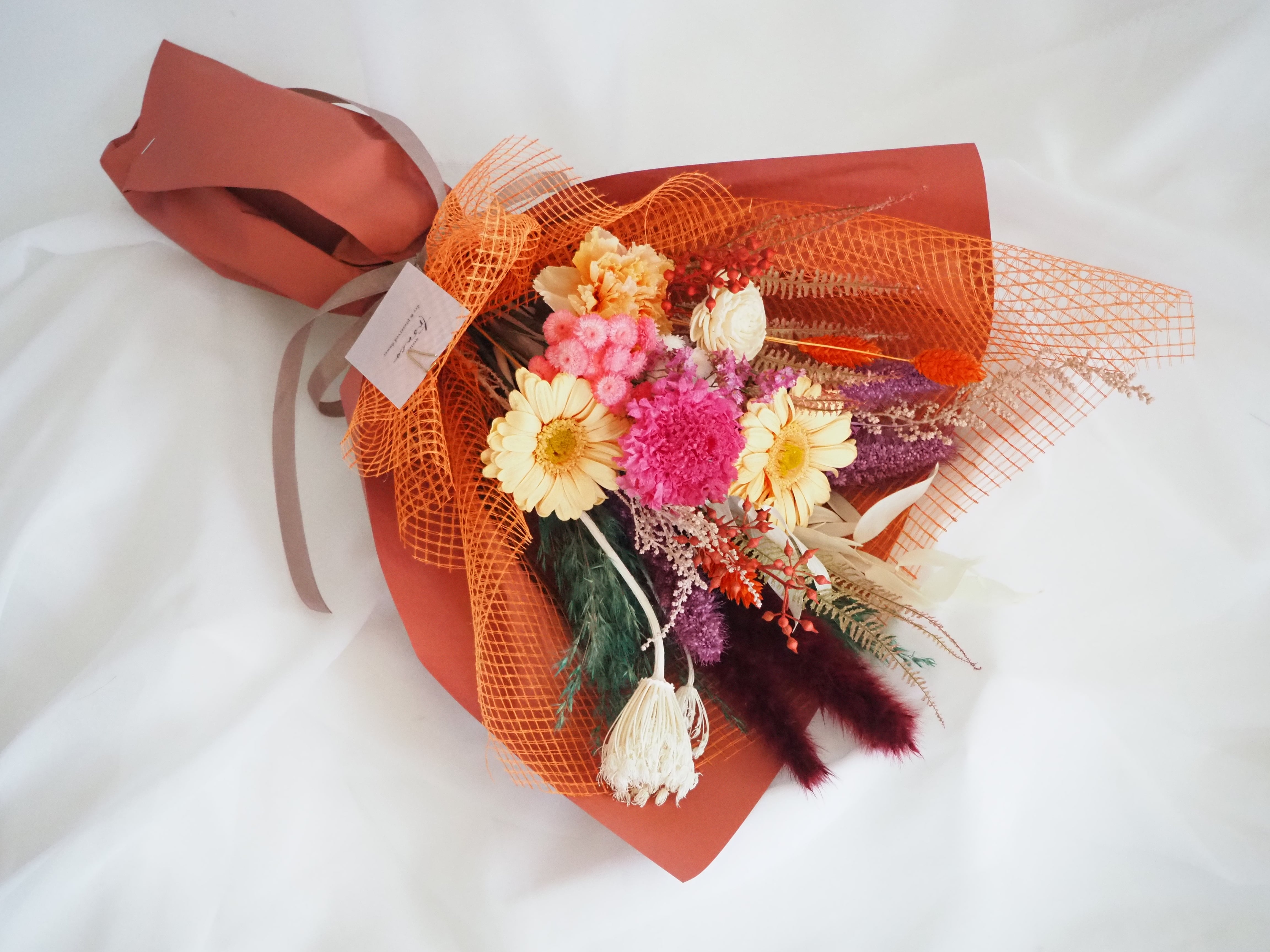 ミストブルーのミニブーケ プリザーブドフラワー 花束 bouquet