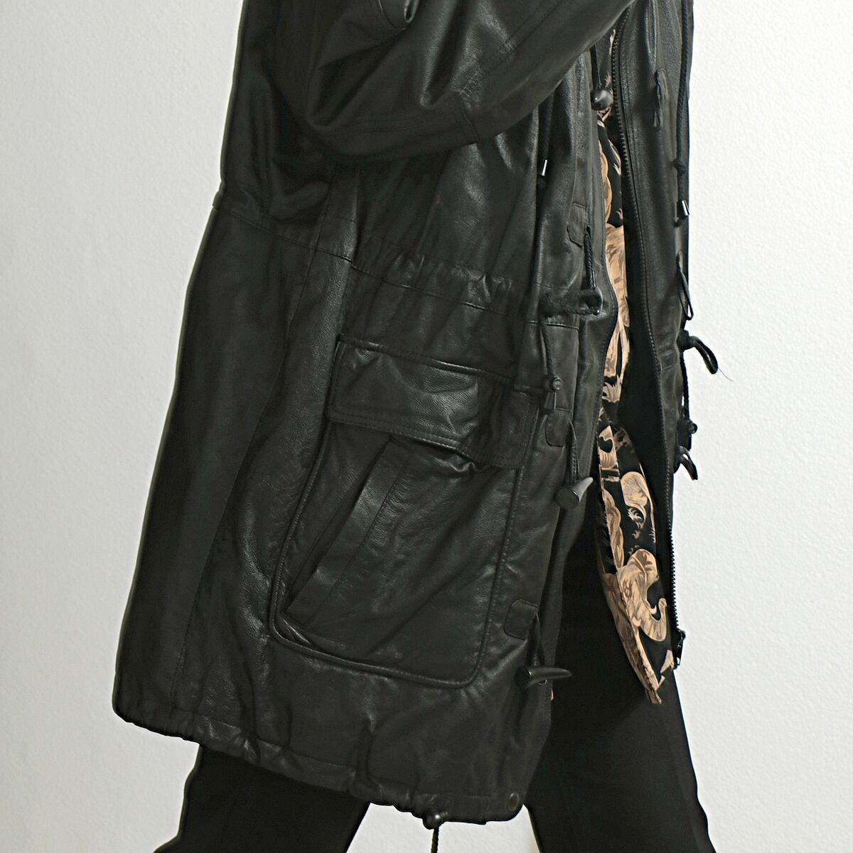 Traditional Trends レザー ダッフルコート 古着 used | khaki Traditional Trends レザー ダッフルコート 古着 used | khaki