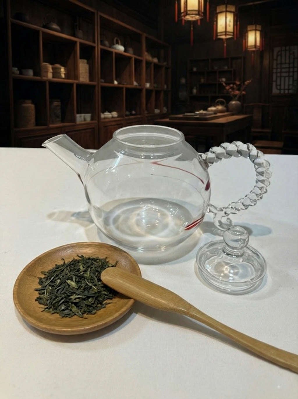 ⑩-4 休日のティータイム【熱湯・電子レンジ対応】急須 (後手)2人用 耐熱ガラス製 レッド お茶を楽しむ【全国一律送料無料(※北海道・沖縄を除く)】