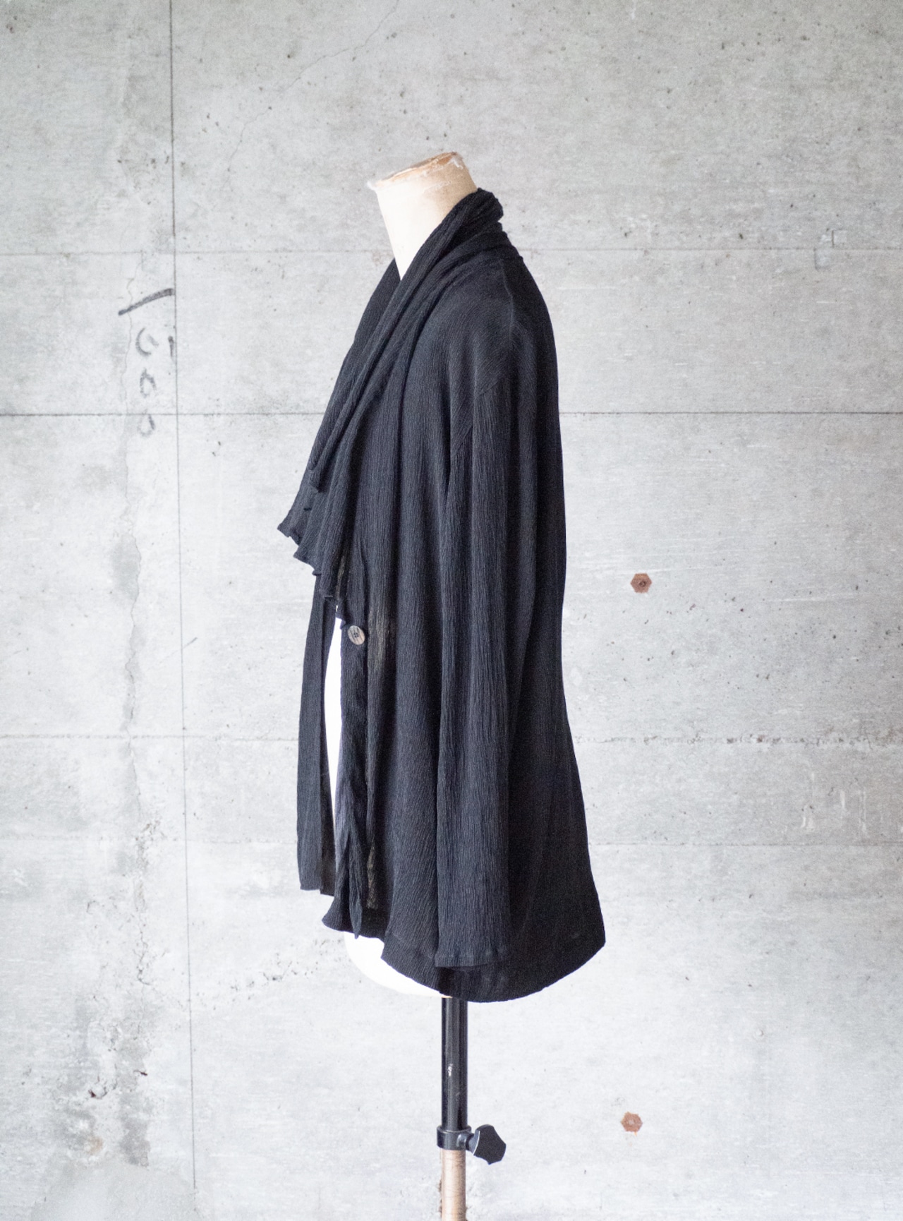 unknown 1980s Black crepe cardigan