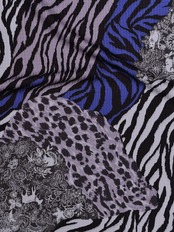 【受注商品】Rumi Rockきもの「レースゼブラ」ブルー　[A639]
