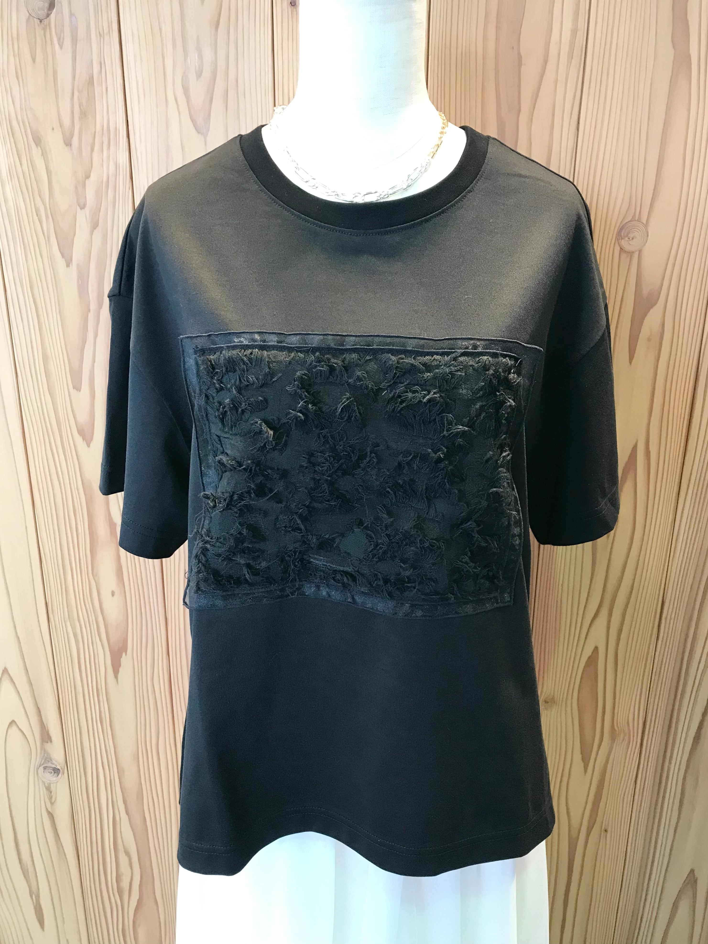 【trois】ジャガード 異素材Tシャツ