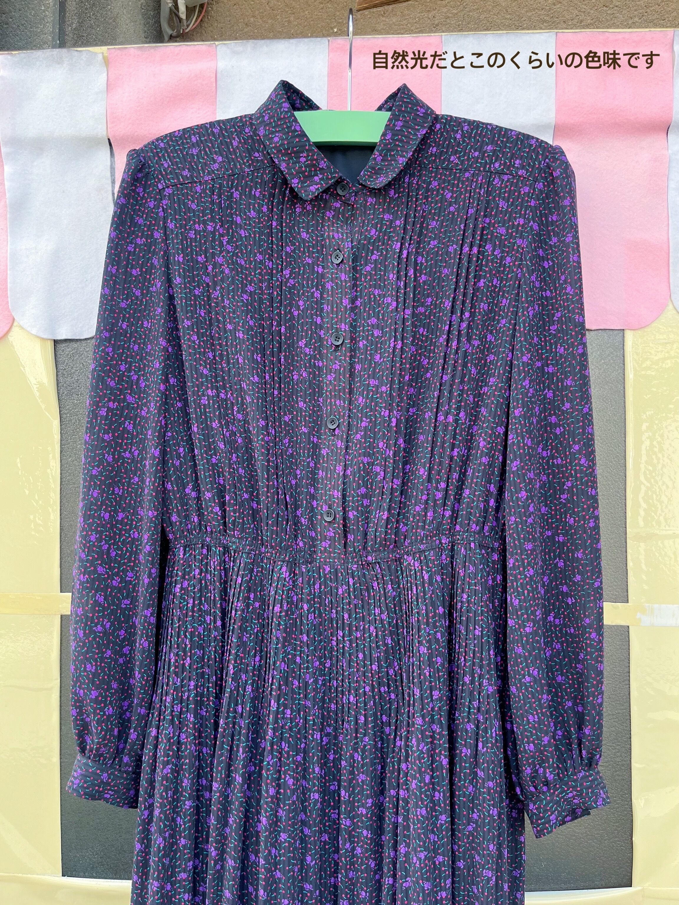 purple heart dot pleats one-piece