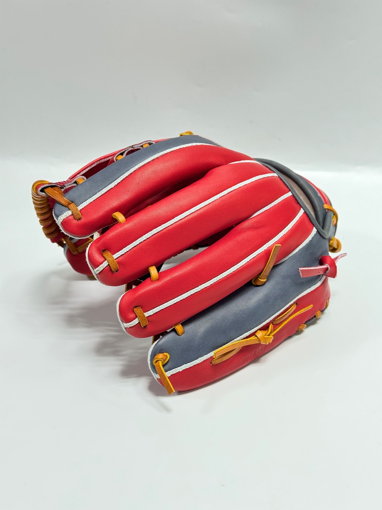 ZETT PROSTATUSーゼットプロステイタス michii supreme order 硬式グローブ ゼットミチイオリジナルグラブ 右投げ用 326型 太田モデル レッド/ダークグレー×オークブラウン・画像5