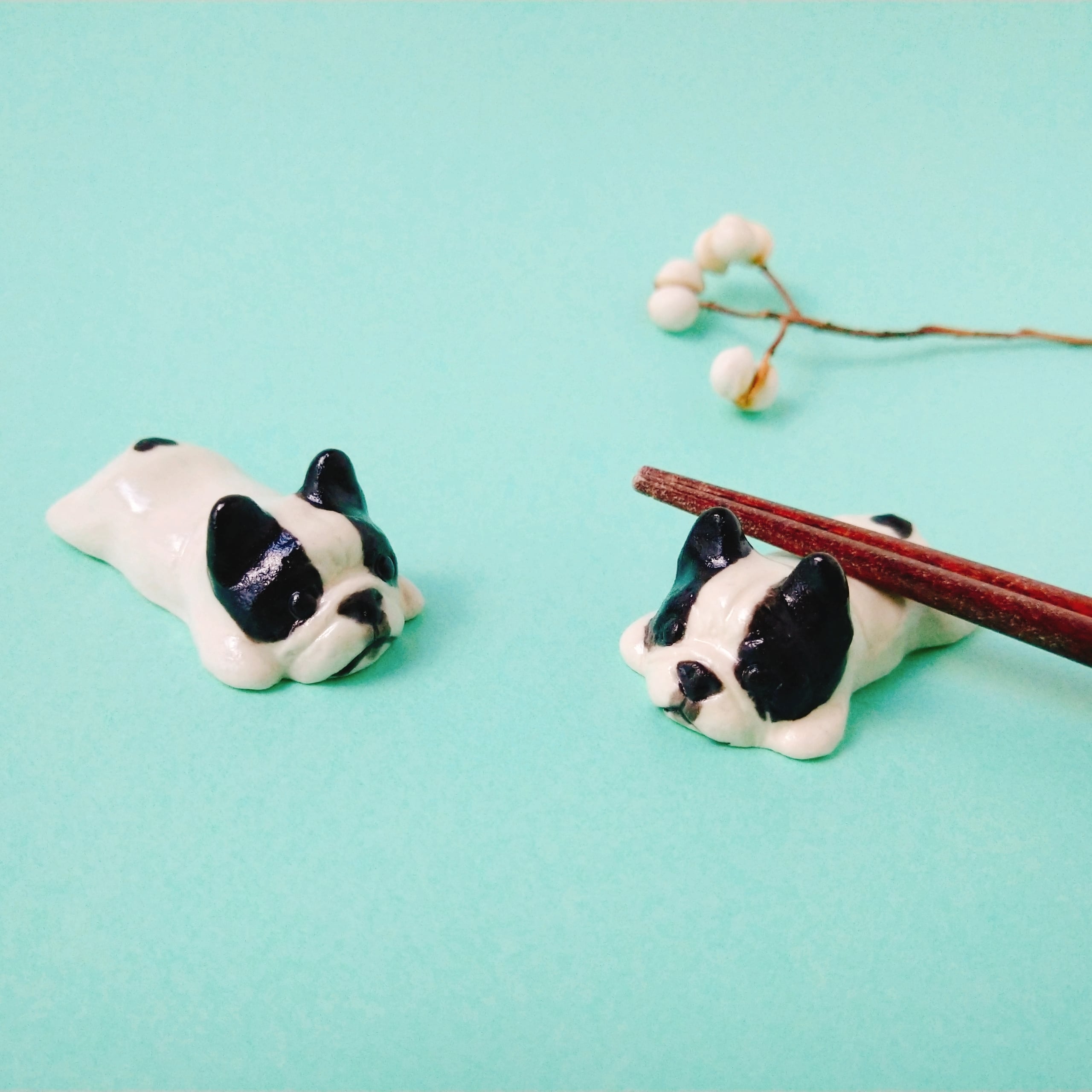 ぺろきち様♥️フレンチブルドッグ 箸置き 印鑑スタンドお風呂桶バージョン