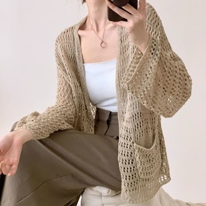かぎ編みニットカーディガン W00302