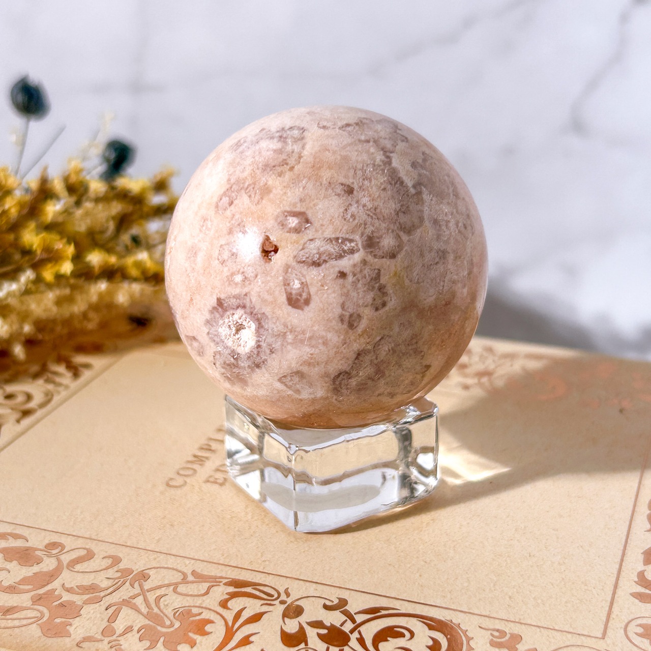 ピンクアメジスト・フラワーアゲート(桜瑪瑙) スフィア