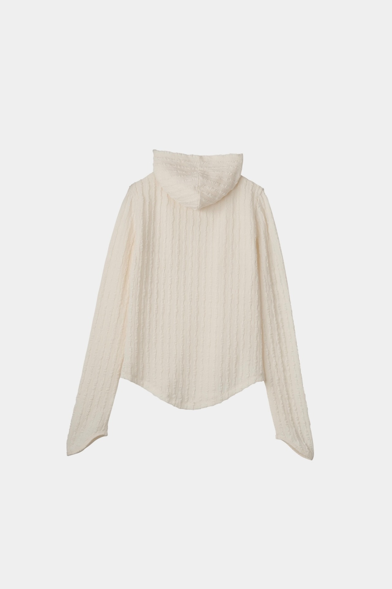 Hooded Jacquard Top / WHITE - 8