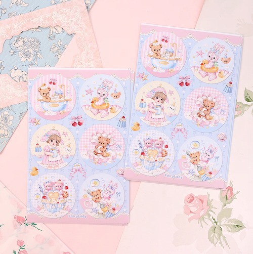 新作☆FL793 ｜Fairylady【夏日贝拉】丸い封シール 封印 封緘 シール