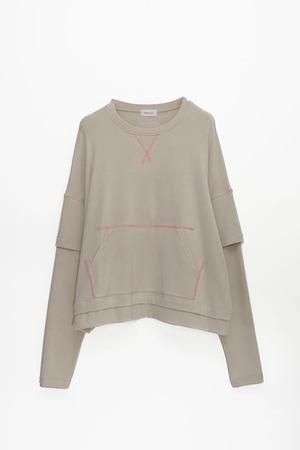 【Nora Lily】Color Stitch Layered L/S Tee
