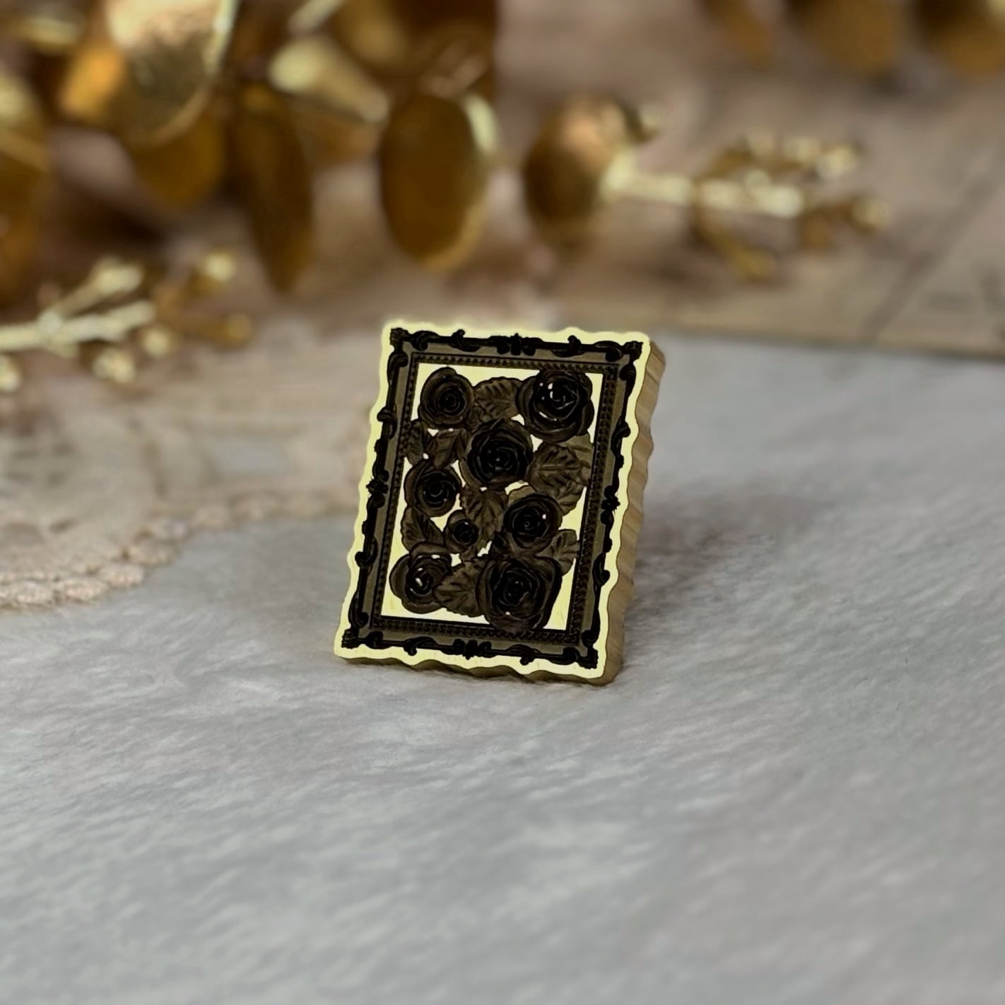 【縦25㎜×横21㎜】レーザーヘッド  ローズフレーム2 #SWH-232