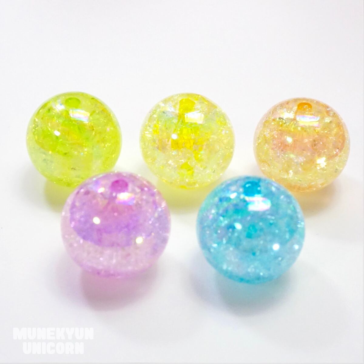 O274【10個】＼ 新色追加 /ラメ&クラック バブル ビーズ 20mm【13色