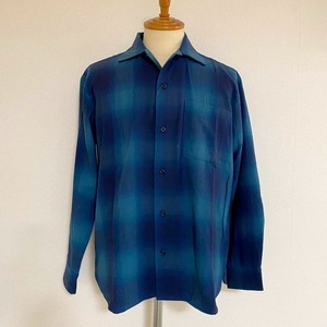 Check One Up Collar L/S Shirts　Blue