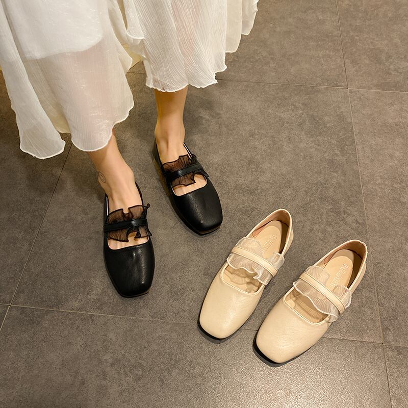 ネット赤い浅い口の春と秋の単一の靴女性2020新しいファッションスーパーファイヤー野生の学生フラットボトムエンドウ豆の女性の靴 部族の婦人靴8858349