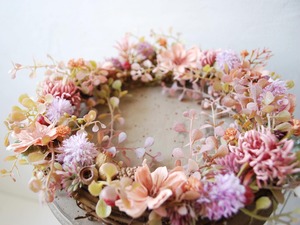 Wonder wreath：pinkニュアンスピンクリースφ20/デイジー・千日紅