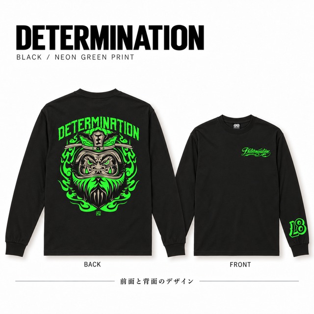 閻王 BLACK×NEON GREEN L/S T-Shirt