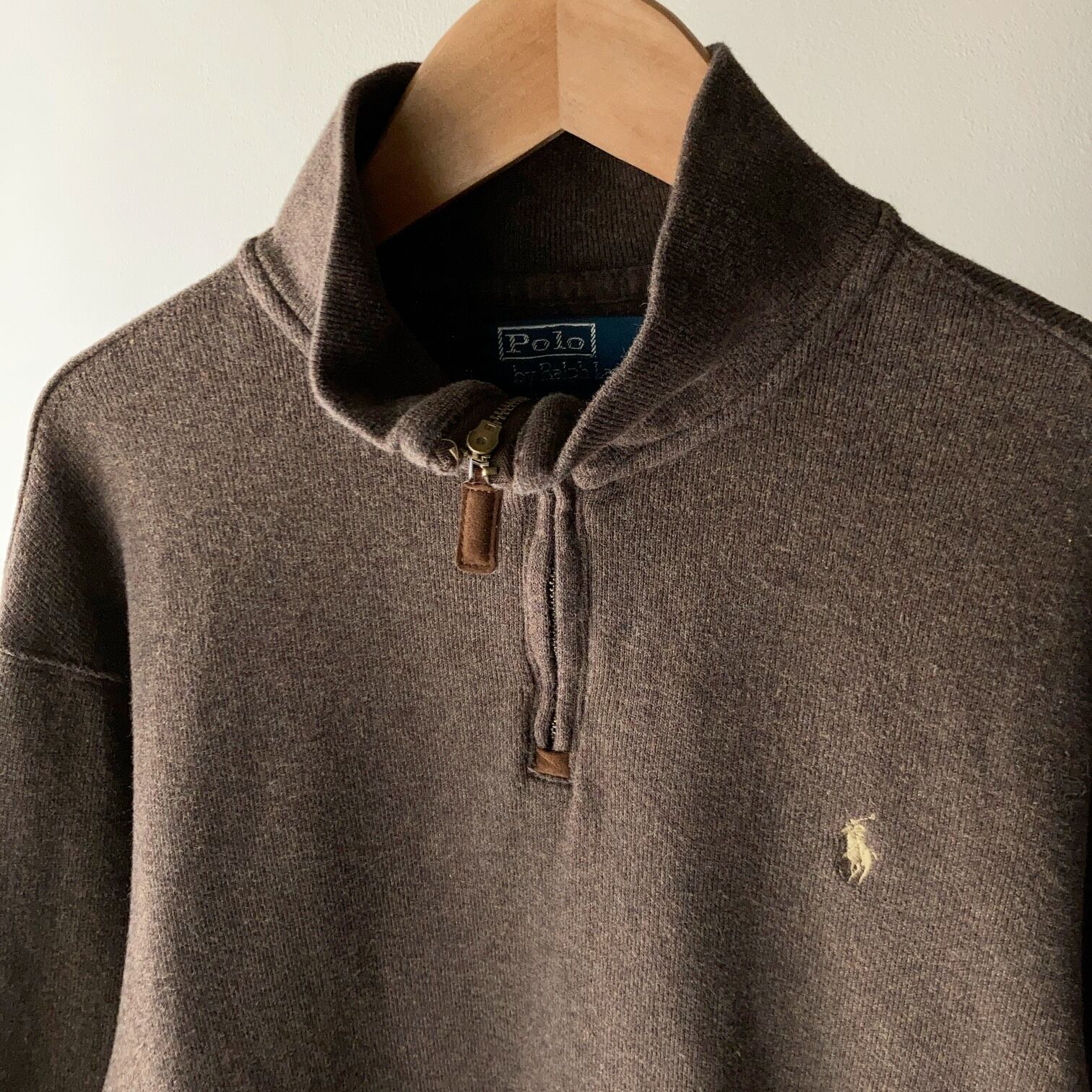 POLO by Ralph Lauren ハーフジップスウェット ブラウン【0219A67】