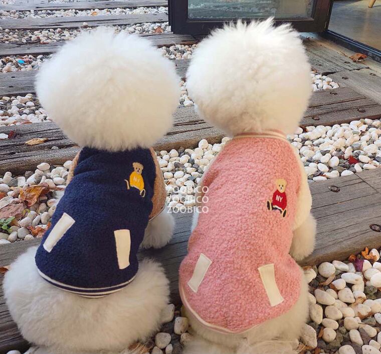 【SALE】 baseball top XS ~ 2XL 2color  /  犬服 秋冬 新作 長袖 シンプル ドッグウェア トップス トレーナー Tシャツ ワンコ服 もこもこ お揃い 可愛い 犬の服　b11