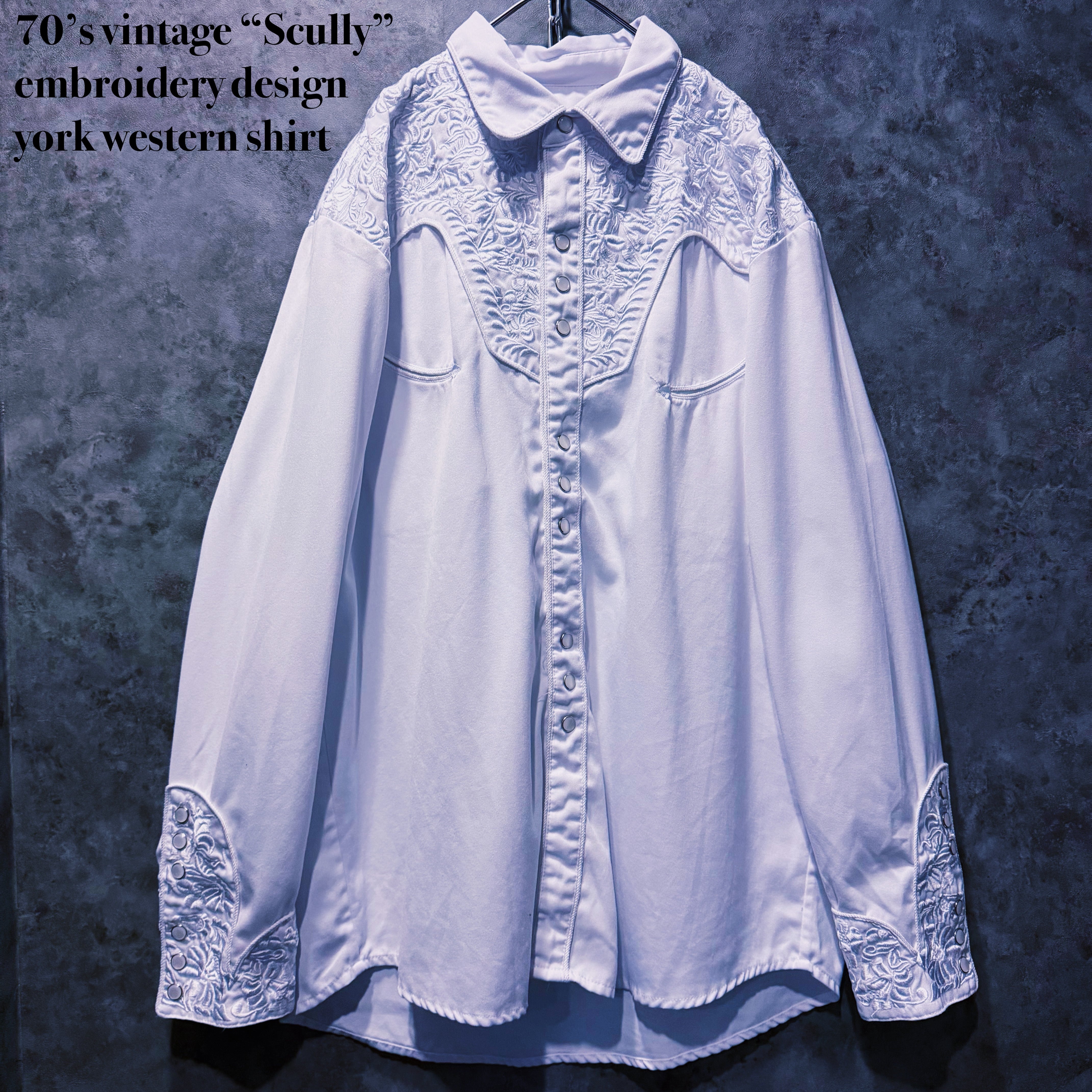 【doppio】70’s vintage “Scully” embroidery design york western shirt