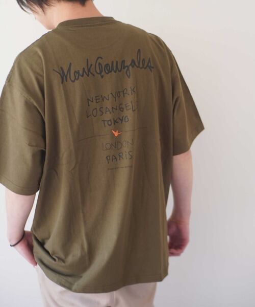 MARK GONZALES (マークゴンザレス) アートプリントビッグシルエット Tシャツ 2G7-11333 カーキ
