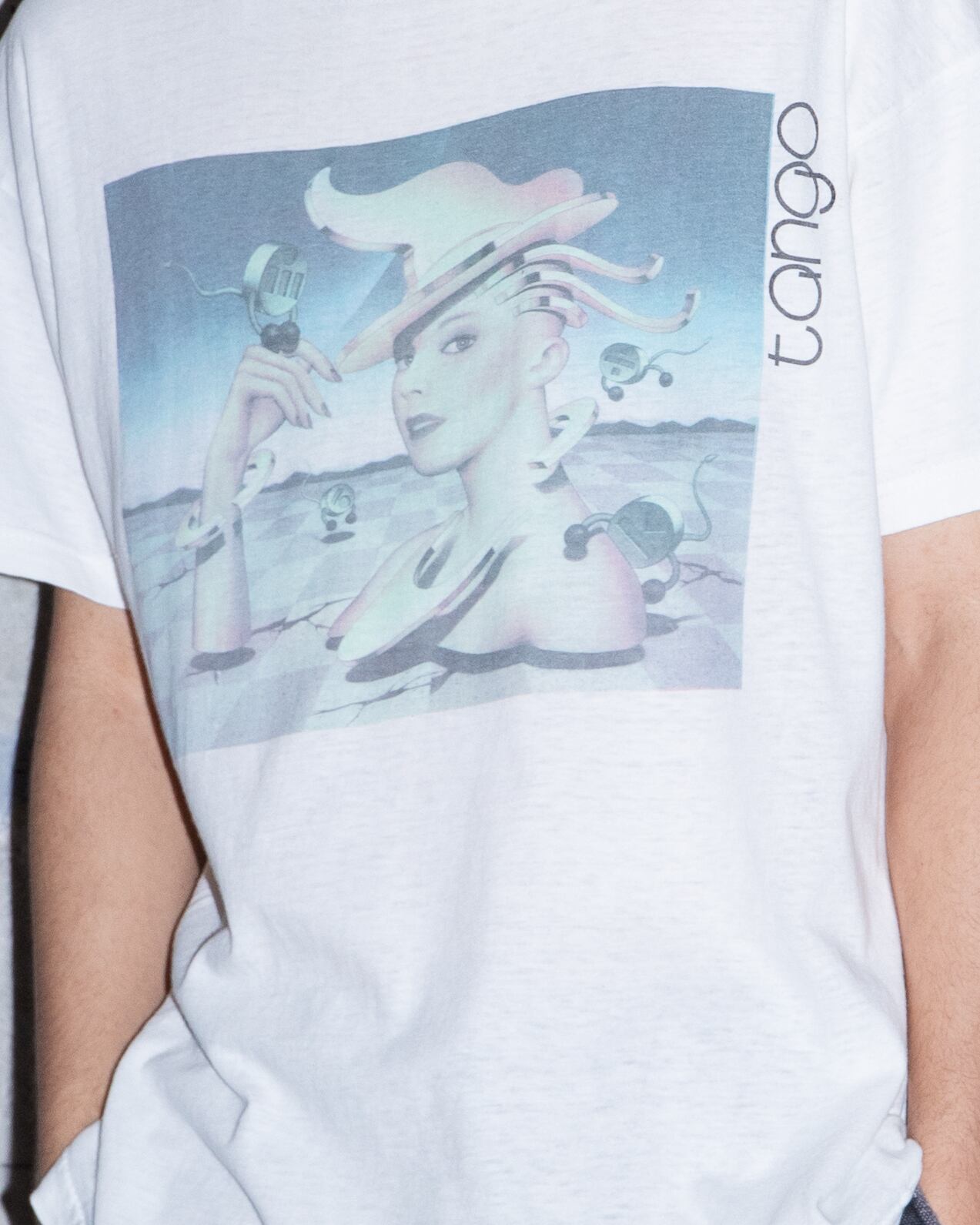 1990s vintage artistic good damaged decayed printed T-shirt