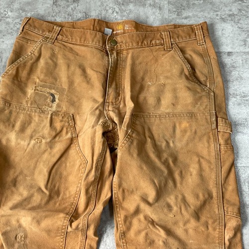 20s ブラウン ダブルニー Carhartt カーハートパンツ 38×32 詳細写真4