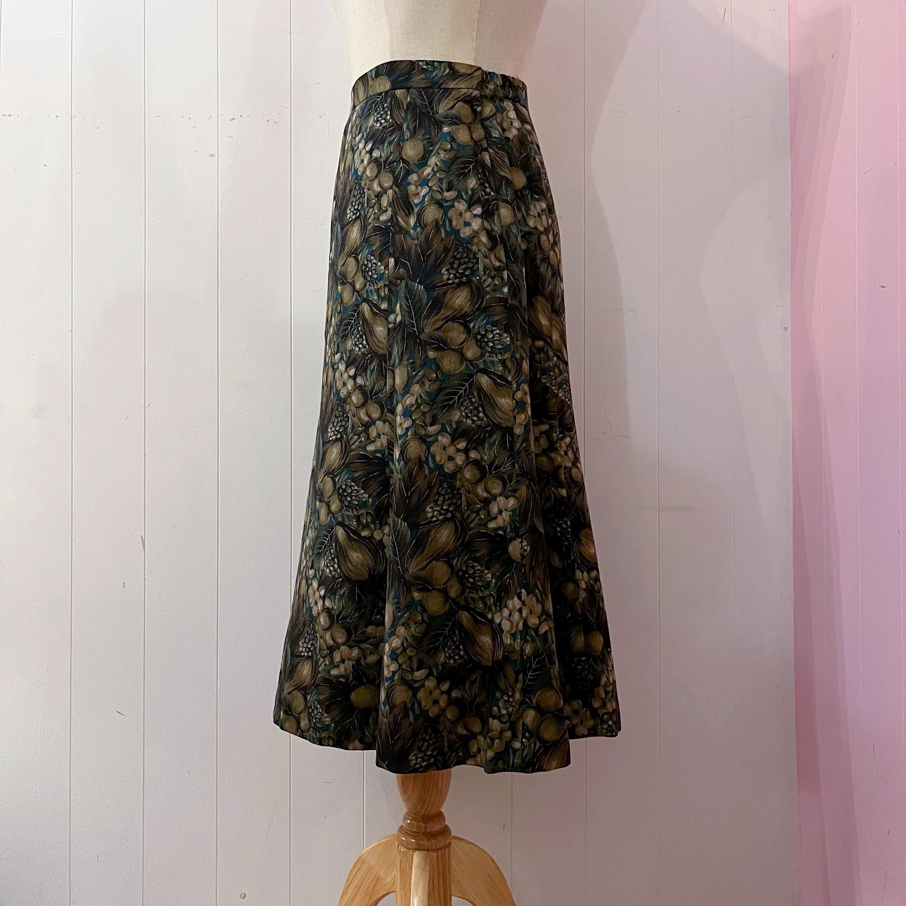 la france green flare skirt
