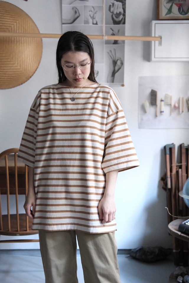 "new" "UNDYED" "S/S BORDER BASQUE SHIRT" "SALLY FOX COLORED ORGANIC COTTON"