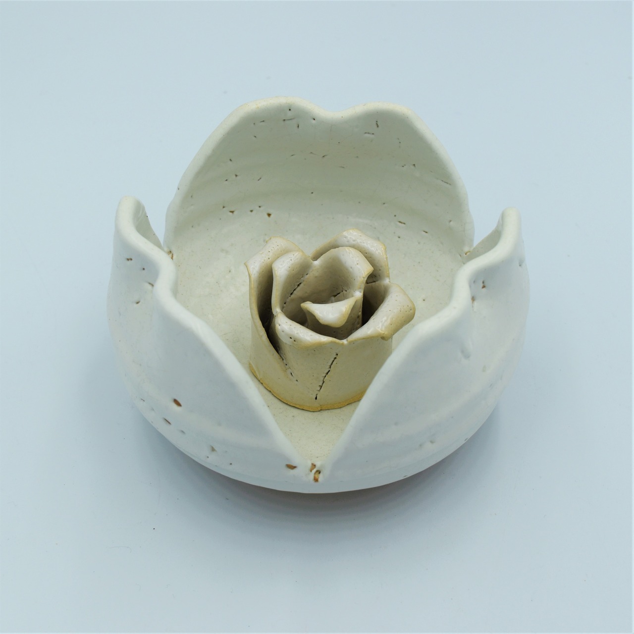 　薔薇剣山白＆花器