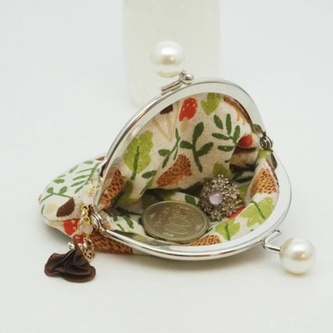 【ハンドメイド】がま口ポーチ・コインケース|はりねずみの森(口金8.5センチ)