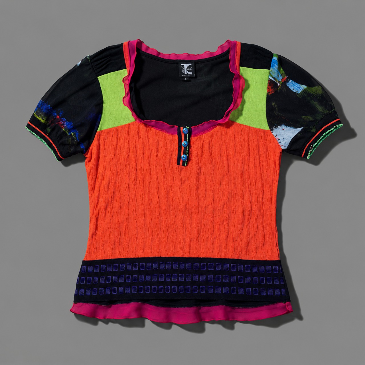 イタリア製 Tricot Chic マルチカラー デザイントップス