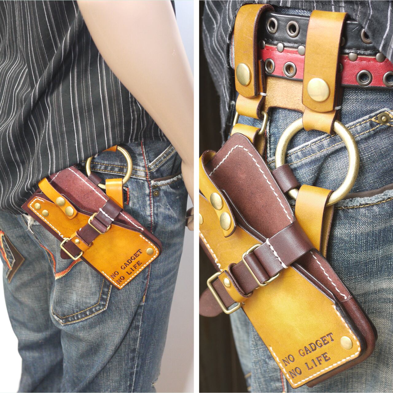 orizontas 01 サイズ4L レザースマートフォンホルスター スチーム