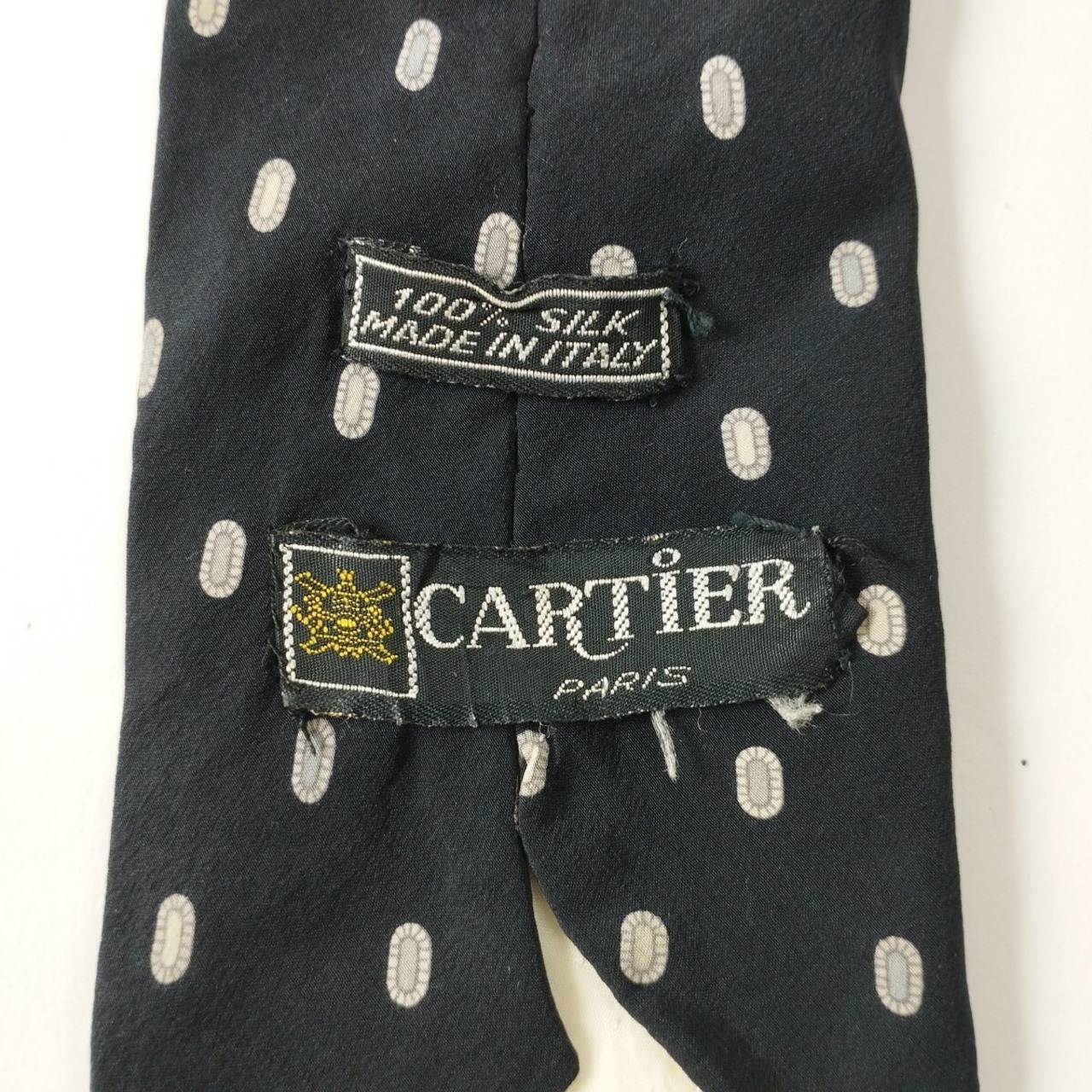 CARTIER　ドット ネクタイ　シルク　フランス製