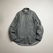 J.CREW　総柄　花柄　胸ポケット　長袖シャツ　ジェイクルー　ブルー　ベージュ　L 古着