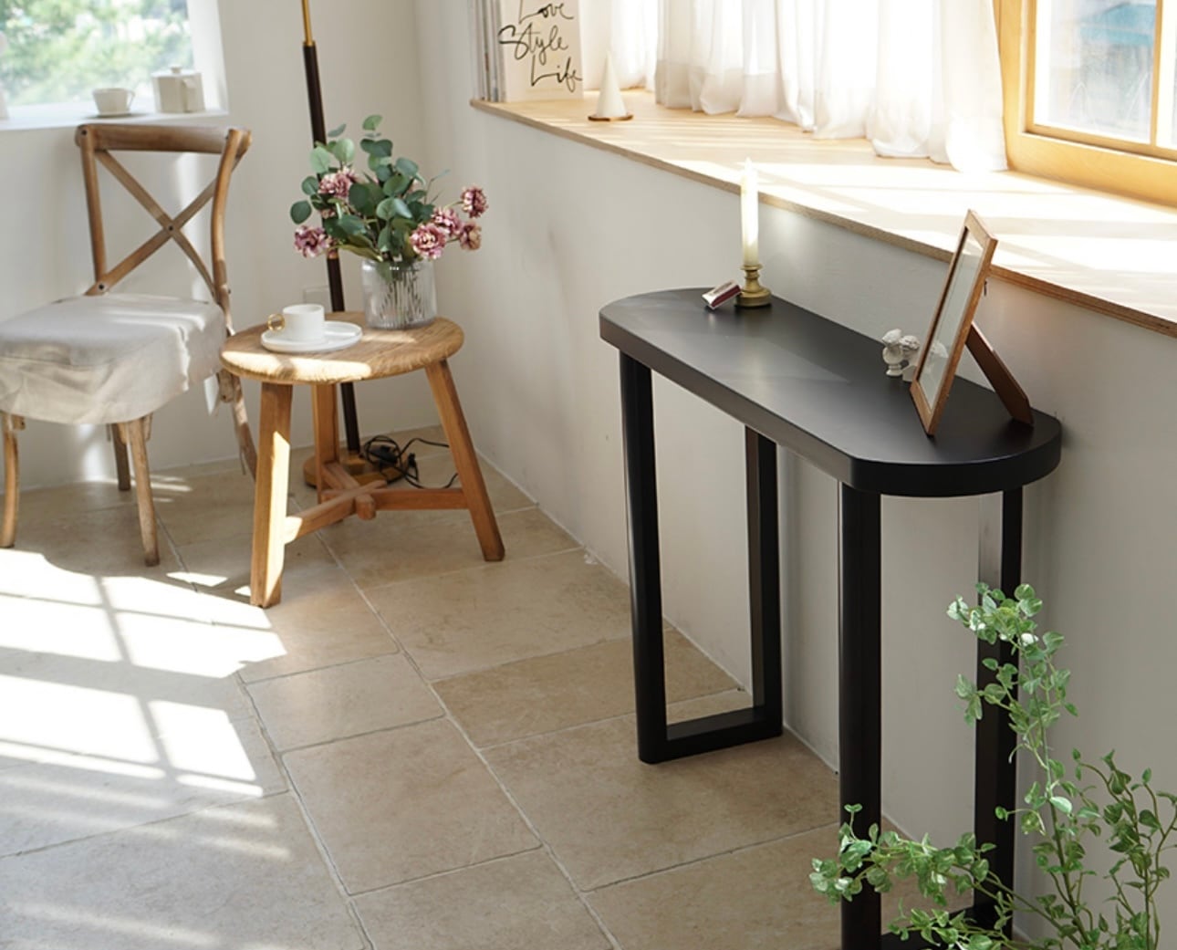 half moon console table 4colors / ハーフムーン コンソール スリム