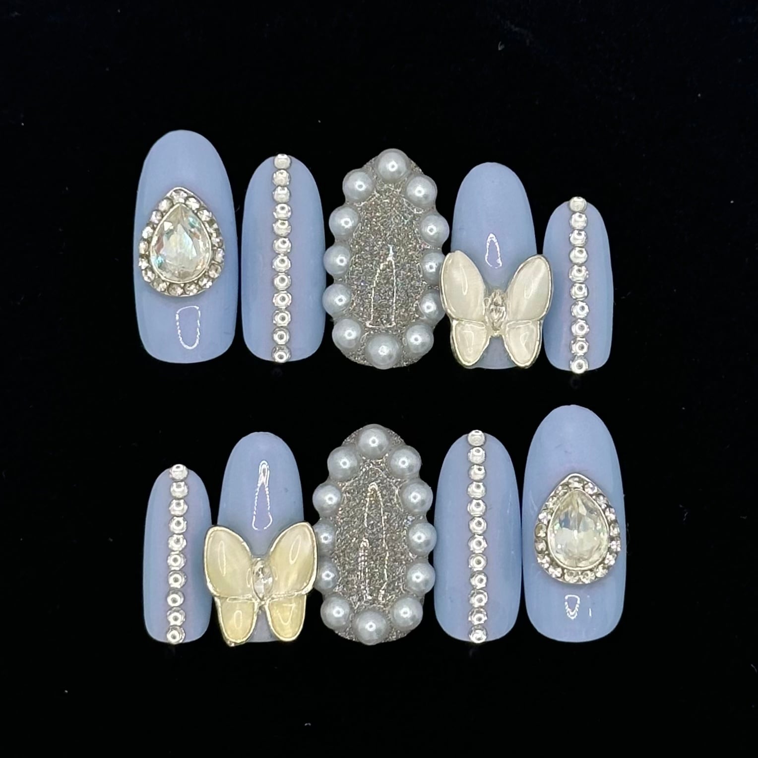 Blue Pearl Butterfly Design