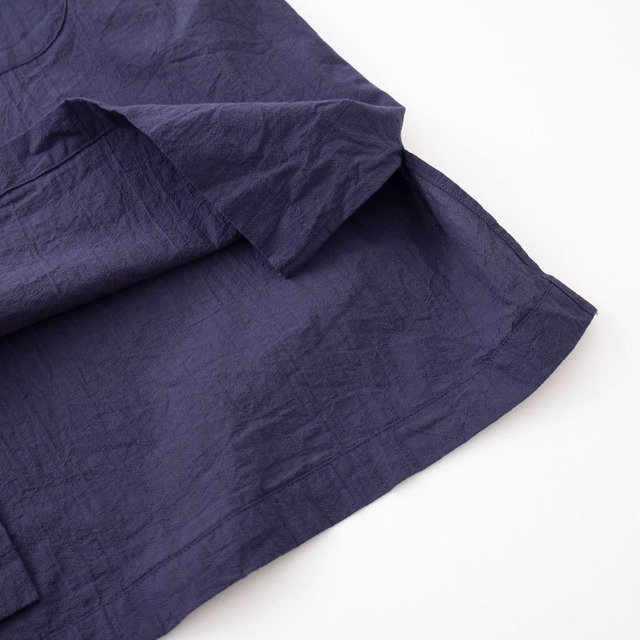 リネン RINEN  80/1+50/1強撚平織 半袖ラグランスタンドカラーシャツ(R39508)全4色