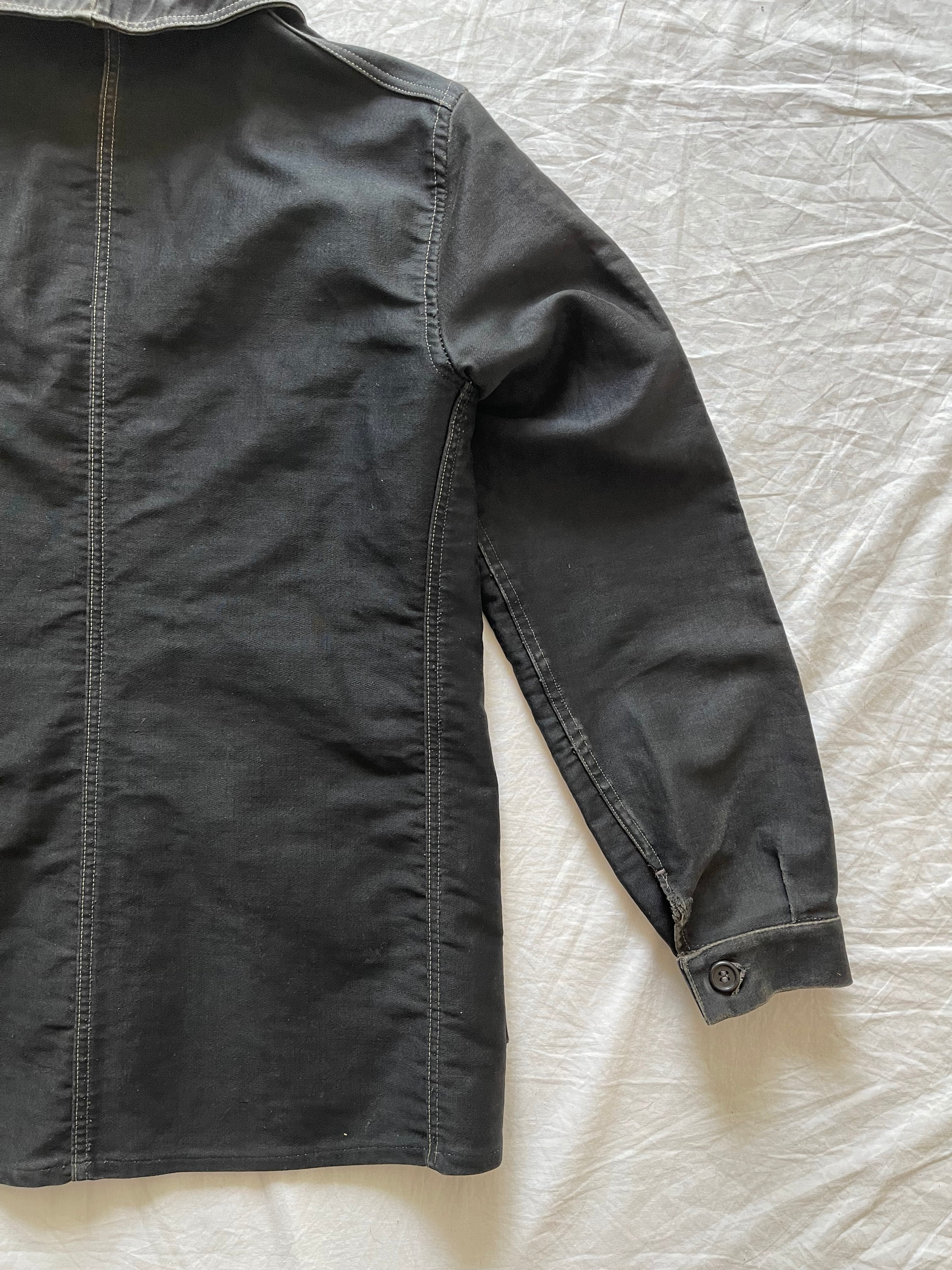 【40s French 】 black moleskin ジレジャケット fit=scale-down,w=1200