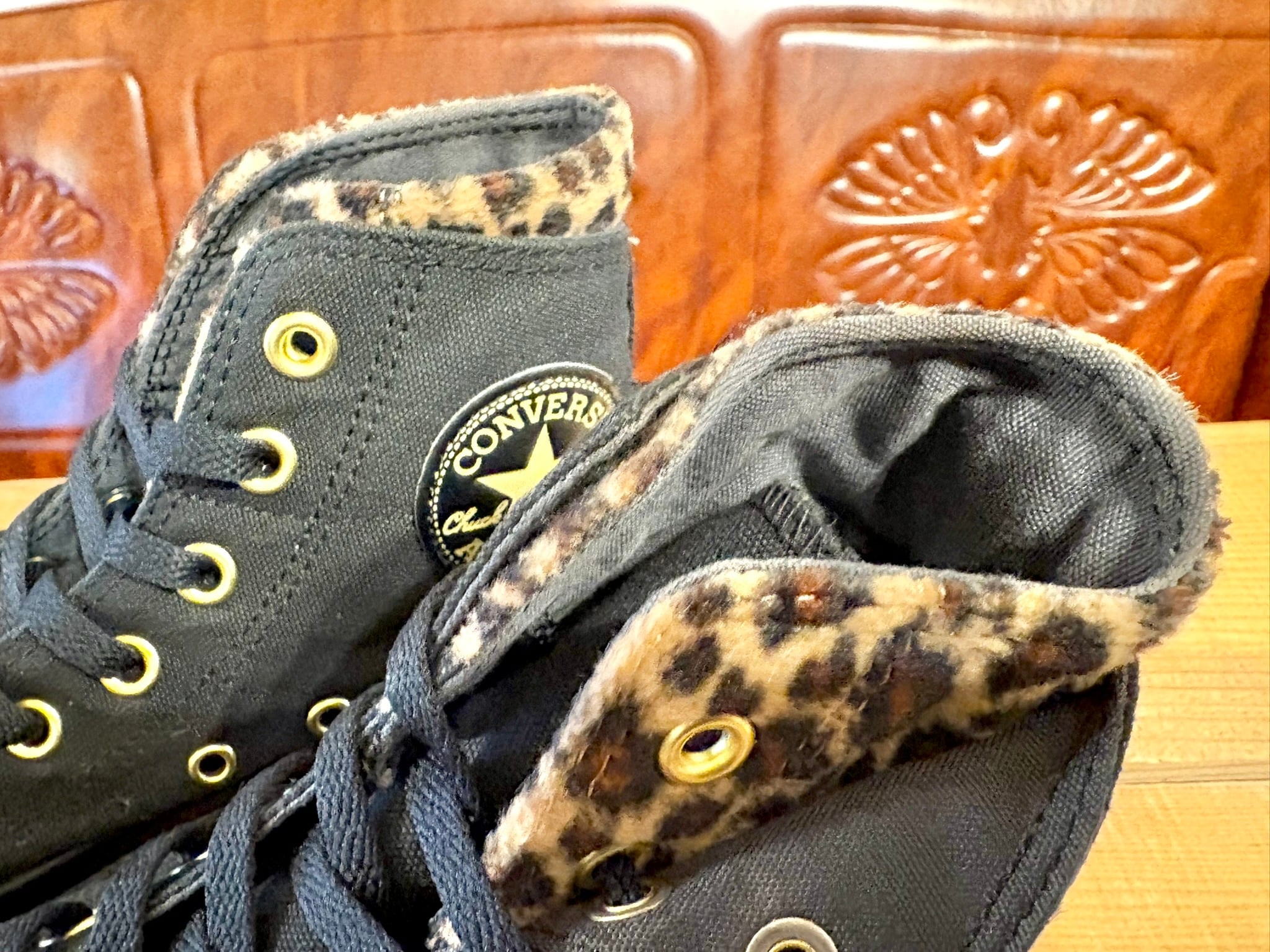 converse（コンバース）ALL STAR（オールスター）Hi 黒/レオパード 5