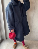 【25aw・再販開始!!】Girlish Boa Long Coat_Navyのみ